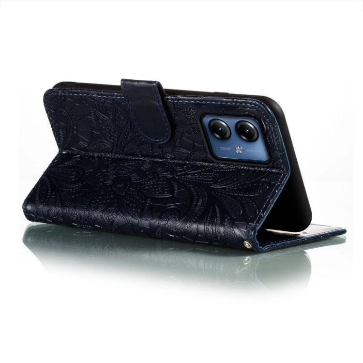 For Motorola Moto G14 Lace Flower Embossing Flip Leather Phone Case