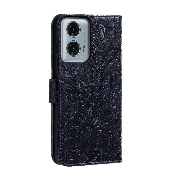 For Motorola Moto G24 Power Lace Flower Embossing Flip Leather Phone Case