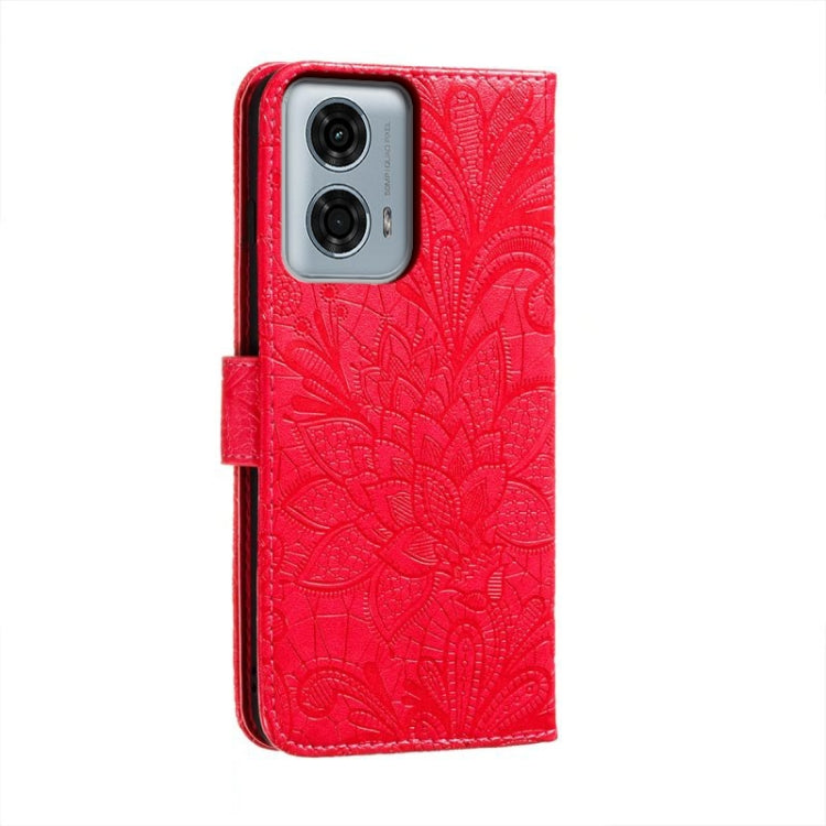 For Motorola Moto G24 Power Lace Flower Embossing Flip Leather Phone Case