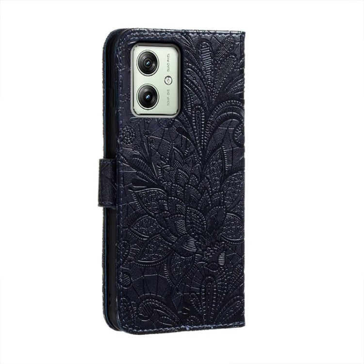 For Motorola Moto G54 Lace Flower Embossing Flip Leather Phone Case