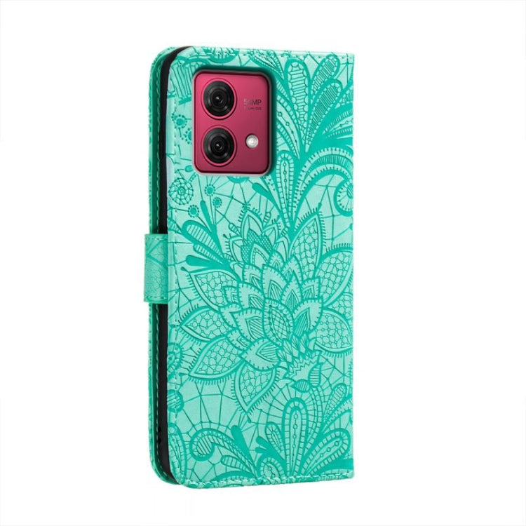 For Motorola Moto G84 Lace Flower Embossing Flip Leather Phone Case