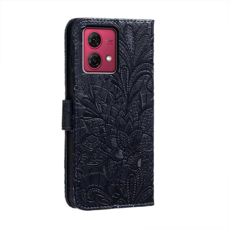 For Motorola Moto G84 Lace Flower Embossing Flip Leather Phone Case