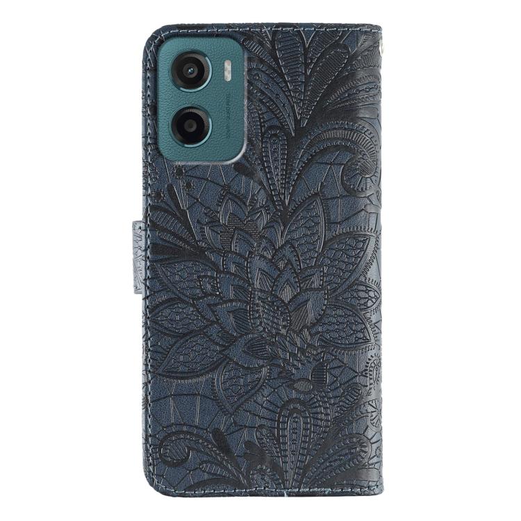 For Motorola Moto G05 / E15 Lace Flower Embossing Flip Leather Phone Case
