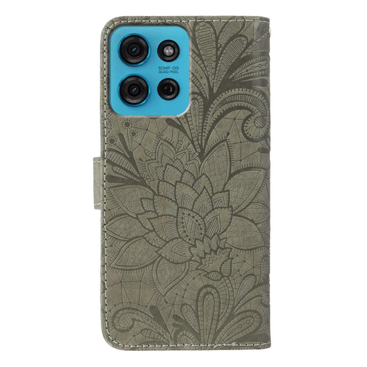 For Motorola Moto G75 5G Lace Flower Embossing Flip Leather Phone Case