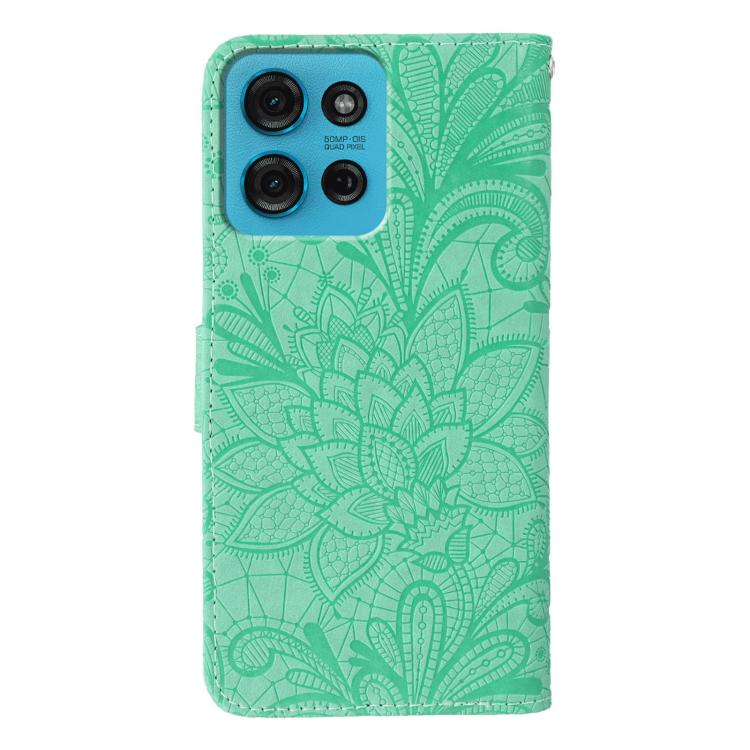 For Motorola Moto G75 5G Lace Flower Embossing Flip Leather Phone Case
