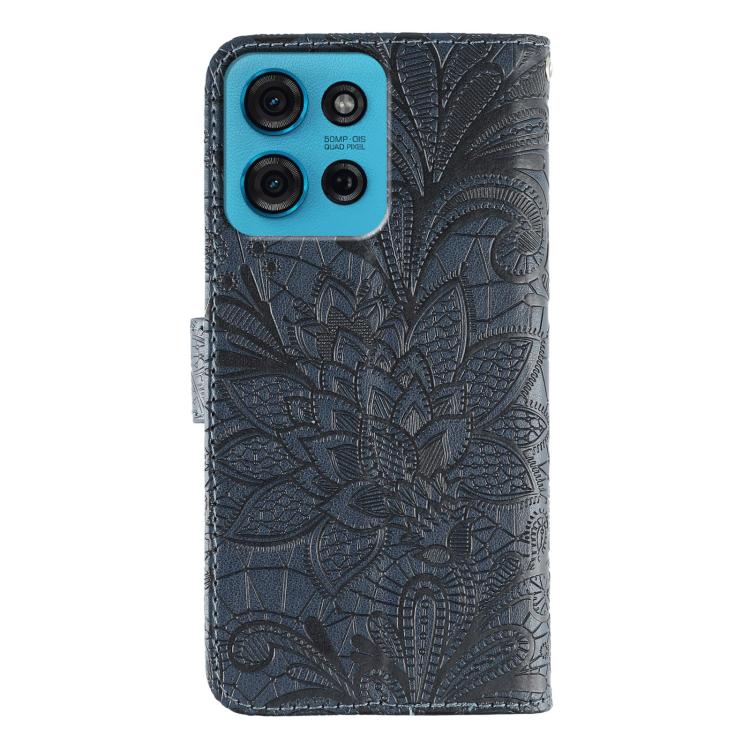 For Motorola Moto G75 5G Lace Flower Embossing Flip Leather Phone Case