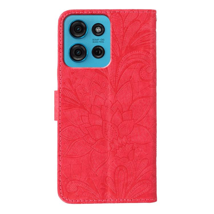 For Motorola Moto G75 5G Lace Flower Embossing Flip Leather Phone Case