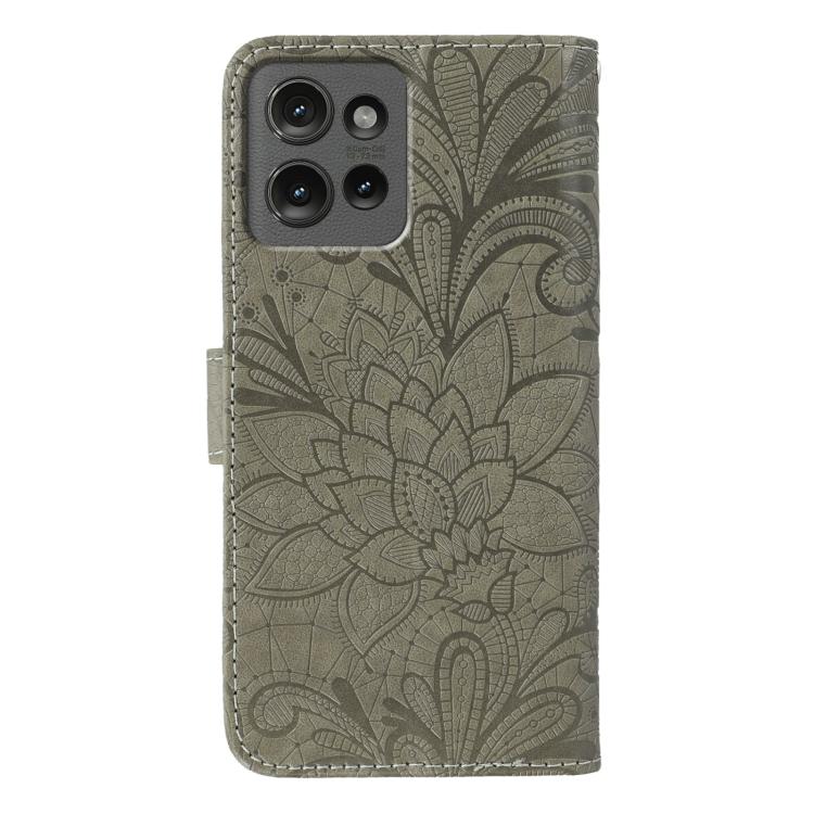 For Motorola Edge 50 Lace Flower Embossing Flip Leather Phone Case