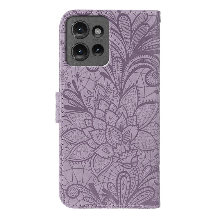 For Motorola Edge 50 Lace Flower Embossing Flip Leather Phone Case
