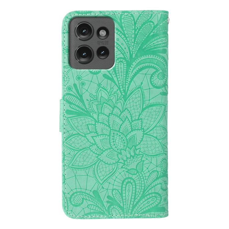 For Motorola Edge 50 Lace Flower Embossing Flip Leather Phone Case