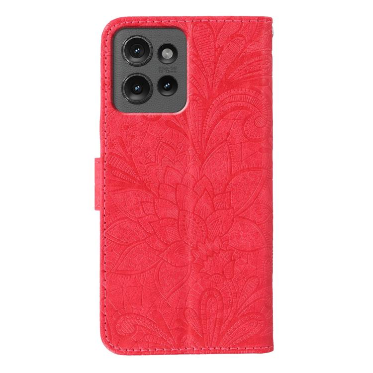 For Motorola Edge 50 Lace Flower Embossing Flip Leather Phone Case