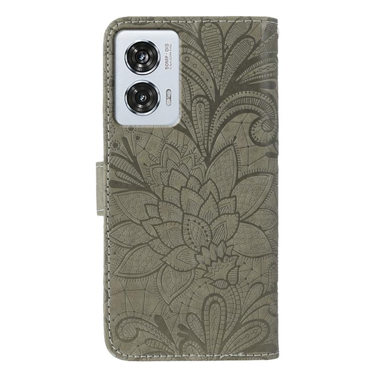 For Motorola Edge 50 Fusion Lace Flower Embossing Flip Leather Phone Case