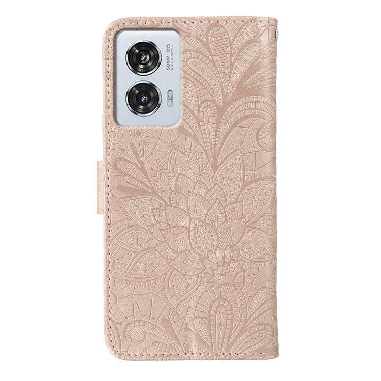 For Motorola Edge 50 Fusion Lace Flower Embossing Flip Leather Phone Case