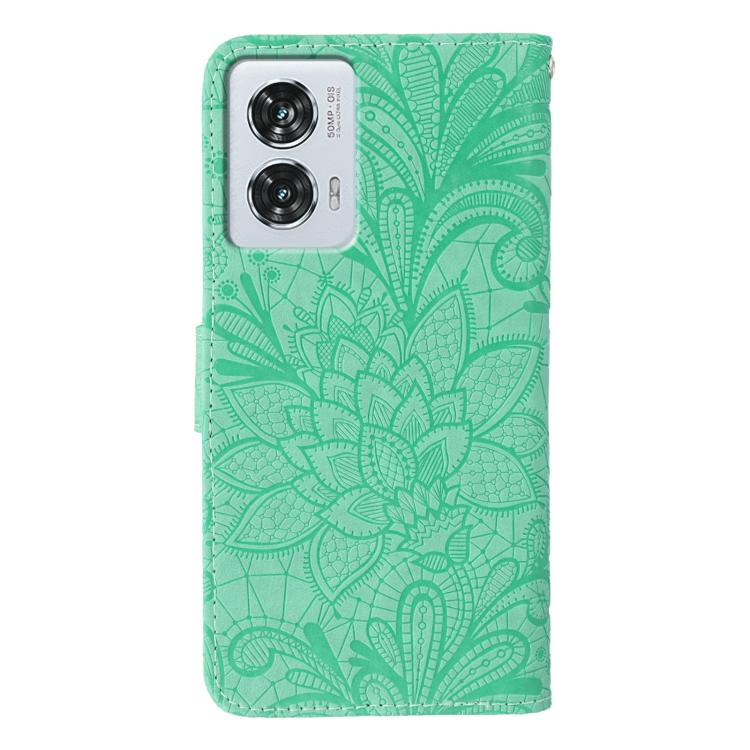 For Motorola Edge 50 Fusion Lace Flower Embossing Flip Leather Phone Case