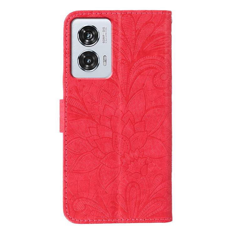 For Motorola Edge 50 Fusion Lace Flower Embossing Flip Leather Phone Case