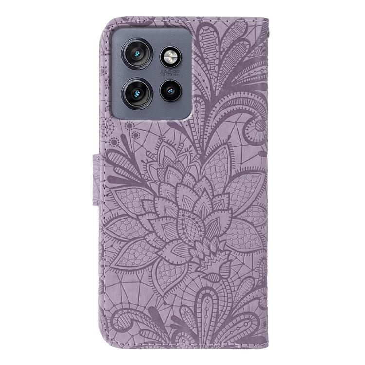 For Motorola Edge 50 Neo Lace Flower Embossing Flip Leather Phone Case