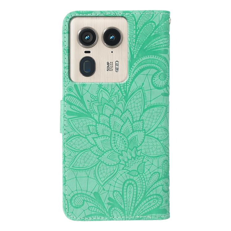 For Motorola Edge 50 Ultra Lace Flower Embossing Flip Leather Phone Case