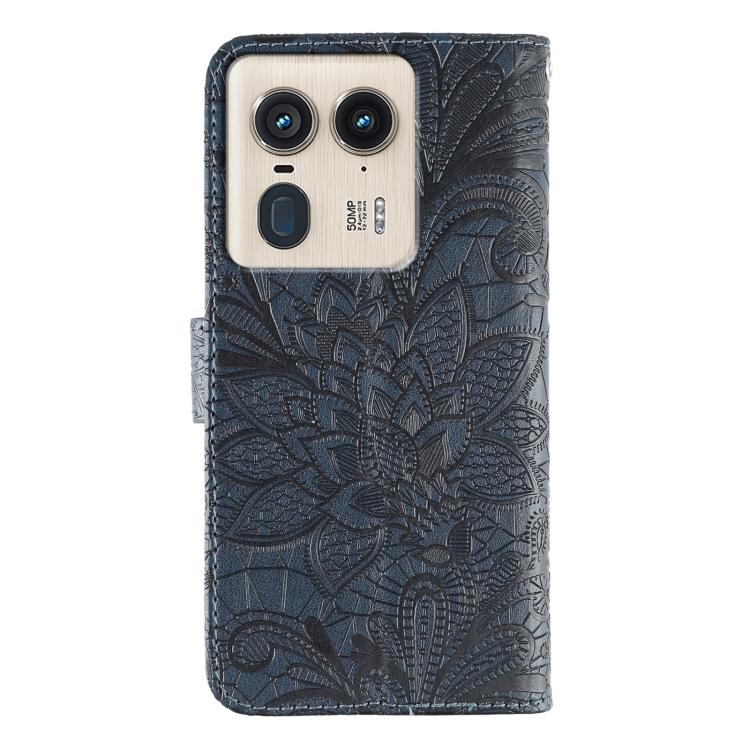 For Motorola Edge 50 Ultra Lace Flower Embossing Flip Leather Phone Case