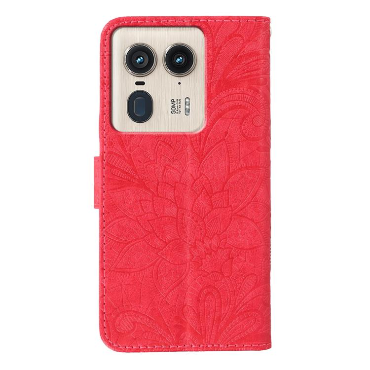 For Motorola Edge 50 Ultra Lace Flower Embossing Flip Leather Phone Case