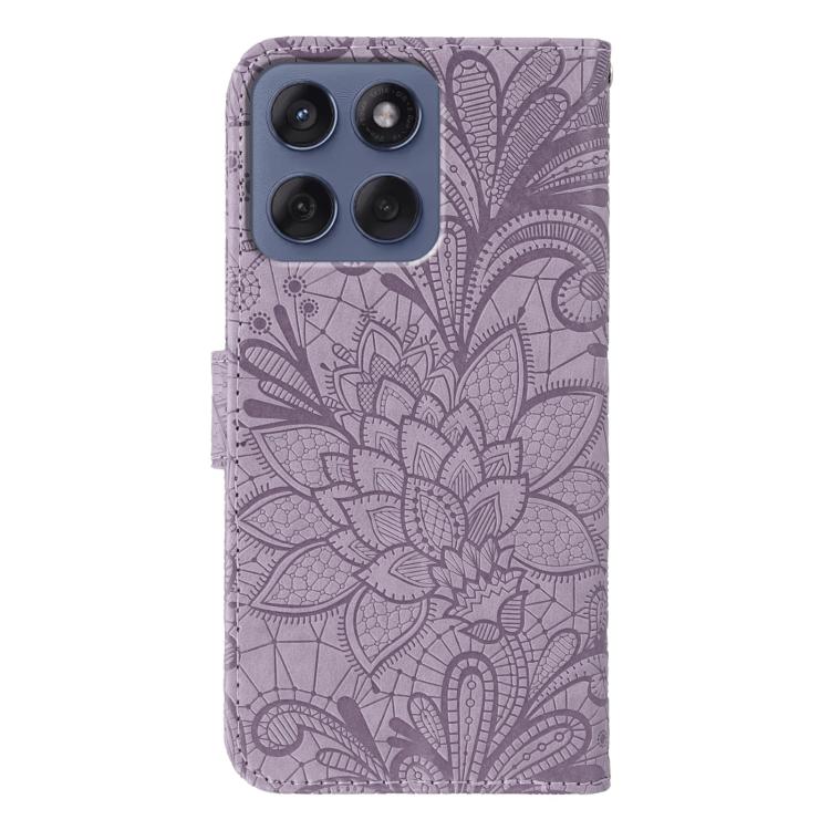 For Motorola Edge 60 Fusion 5G Lace Flower Embossing Flip Leather Phone Case