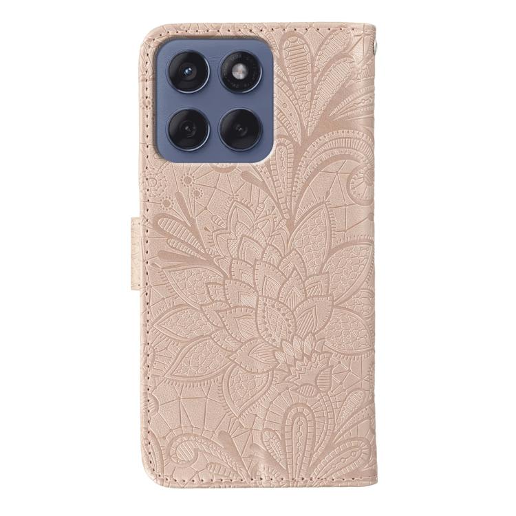 For Motorola Edge 60 Fusion 5G Lace Flower Embossing Flip Leather Phone Case