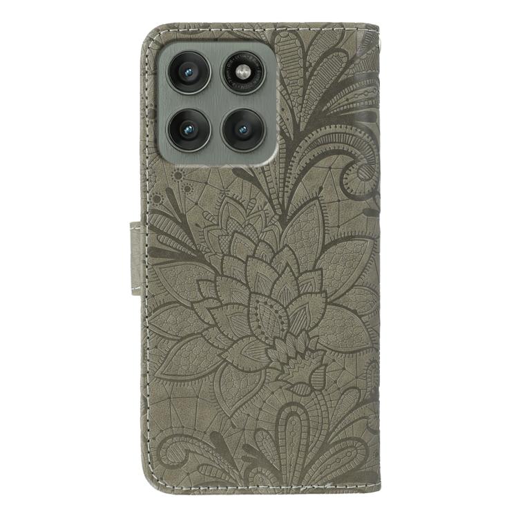For Motorola Edge 60 Pro Lace Flower Embossing Flip Leather Phone Case