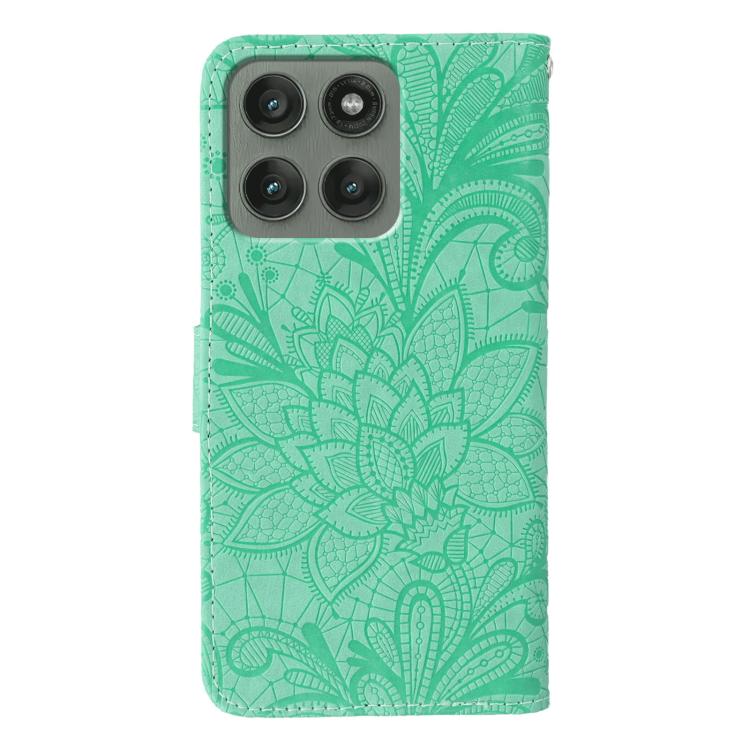 For Motorola Edge 60 Pro Lace Flower Embossing Flip Leather Phone Case