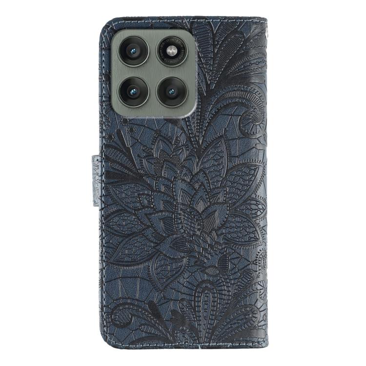 For Motorola Edge 60 Pro Lace Flower Embossing Flip Leather Phone Case