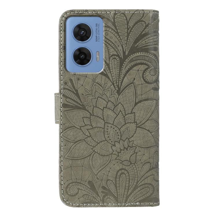 For Motorola G96 5G Lace Flower Embossing Flip Leather Phone Case