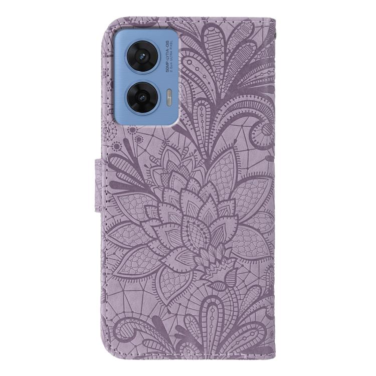 For Motorola G96 5G Lace Flower Embossing Flip Leather Phone Case