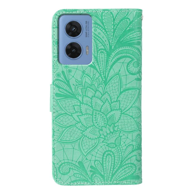 For Motorola G96 5G Lace Flower Embossing Flip Leather Phone Case