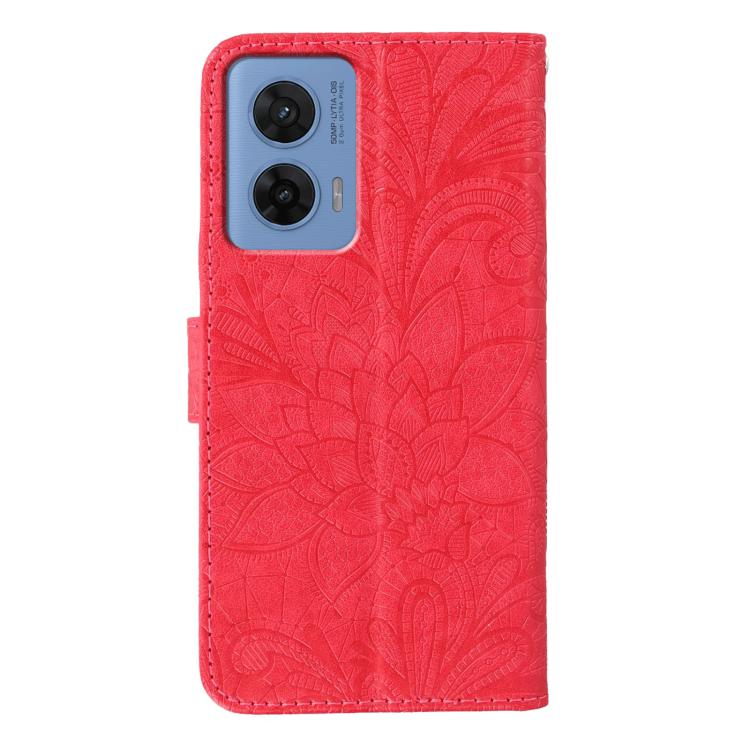 For Motorola G96 5G Lace Flower Embossing Flip Leather Phone Case