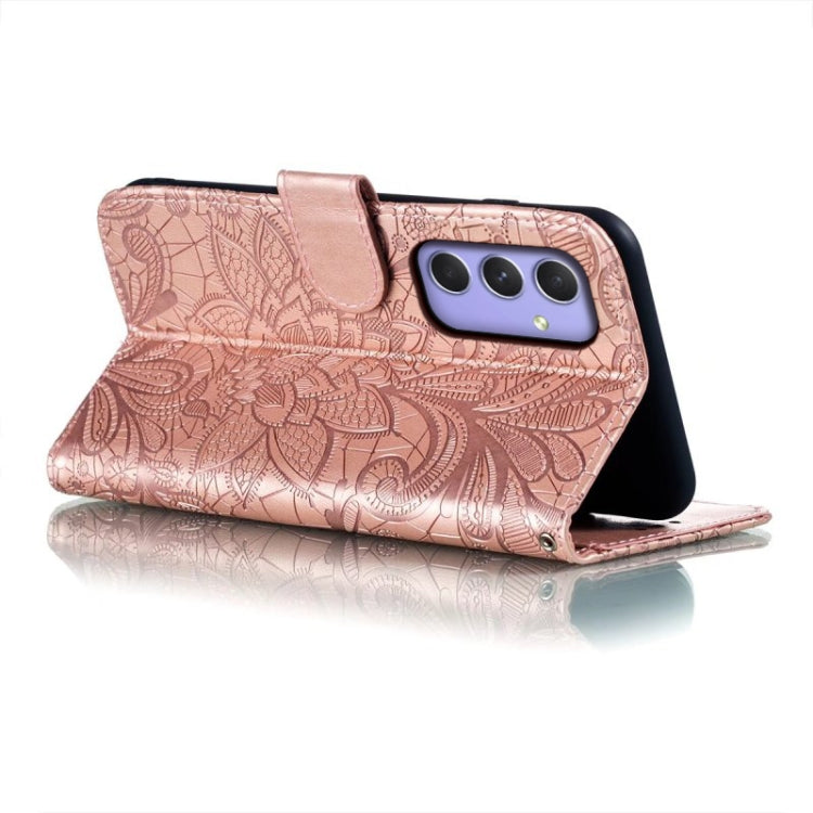 For Samsung Galaxy A55 Lace Flower Embossing Flip Leather Phone Case