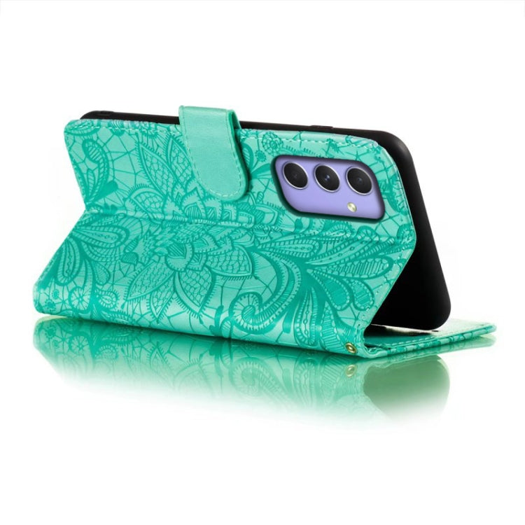 For Samsung Galaxy A55 Lace Flower Embossing Flip Leather Phone Case