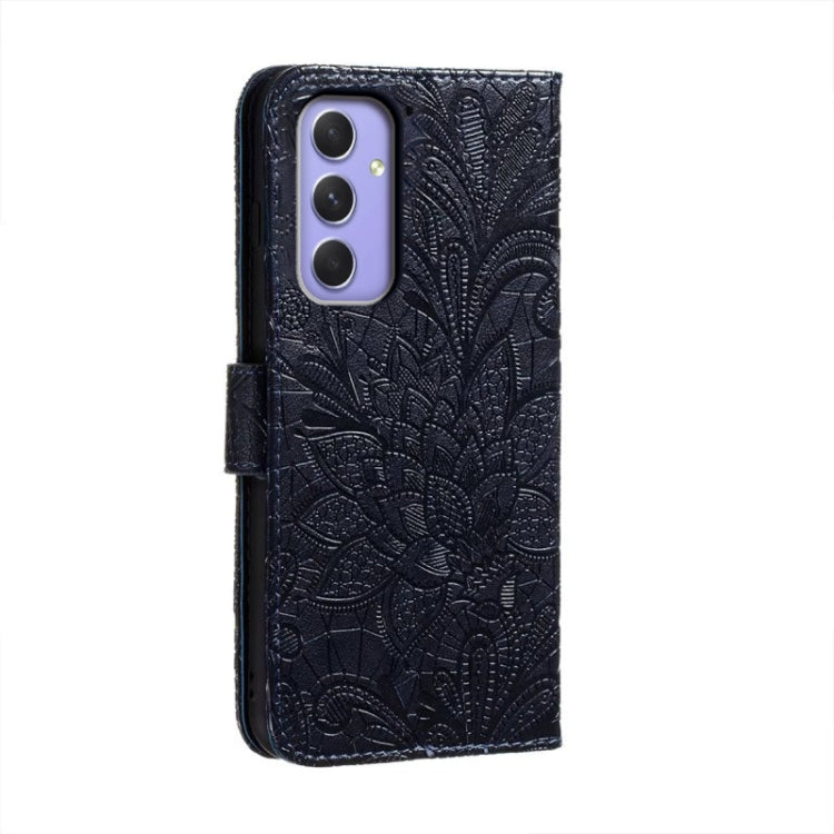 For Samsung Galaxy A55 Lace Flower Embossing Flip Leather Phone Case