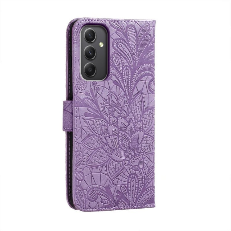 For Samsung Galaxy A35 Lace Flower Embossing Flip Leather Phone Case