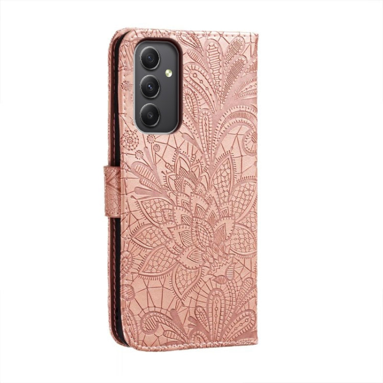 For Samsung Galaxy A35 Lace Flower Embossing Flip Leather Phone Case