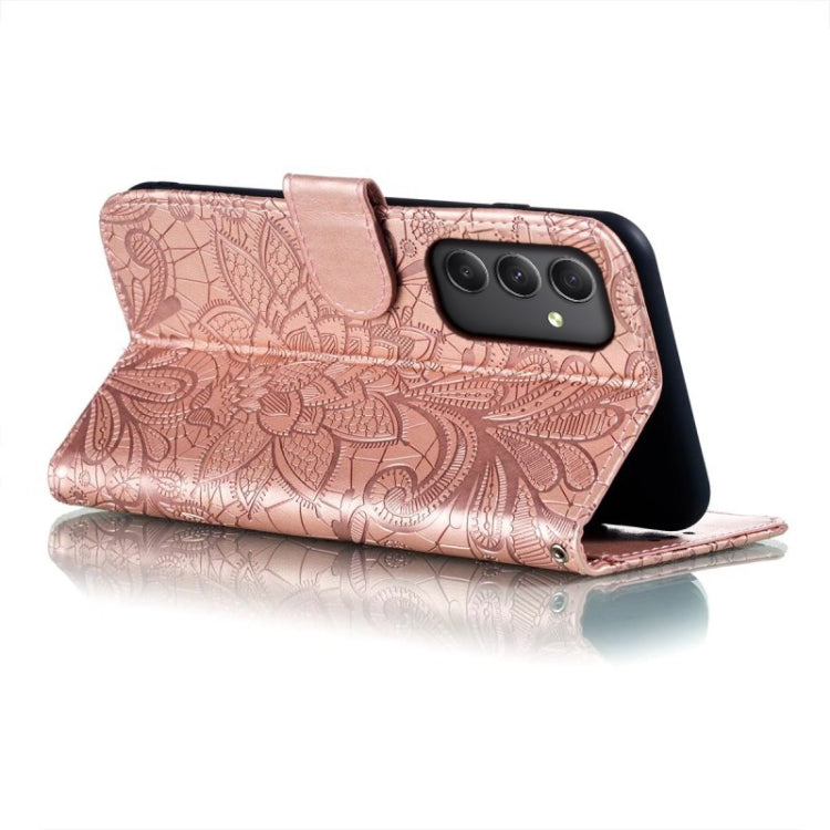 For Samsung Galaxy A35 Lace Flower Embossing Flip Leather Phone Case