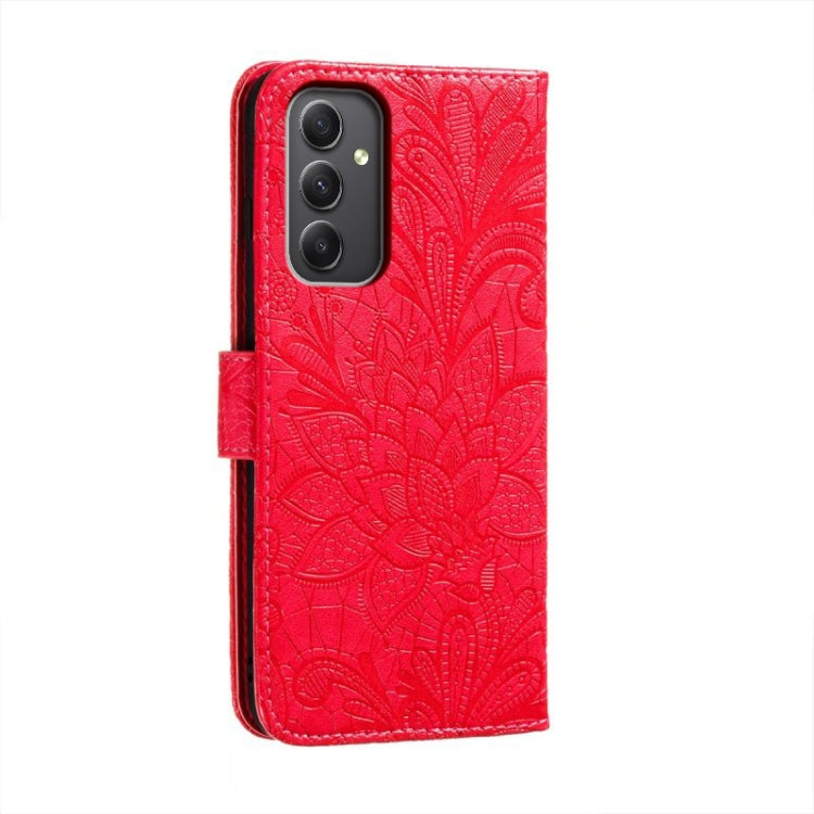 For Samsung Galaxy A35 Lace Flower Embossing Flip Leather Phone Case