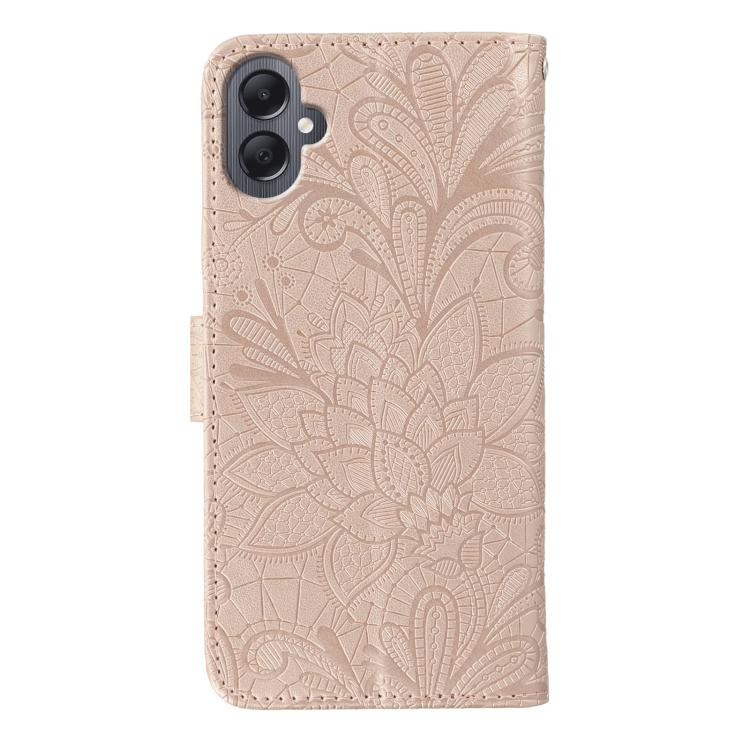 For Samsung Galaxy A05 Lace Flower Embossing Flip Leather Phone Case