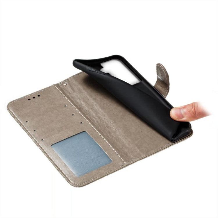 For Samsung Galaxy S21 Lace Flower Embossing Flip Leather Phone Case