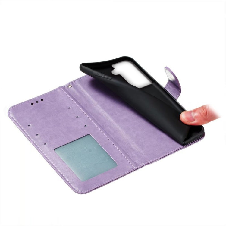 For Samsung Galaxy S21 Lace Flower Embossing Flip Leather Phone Case