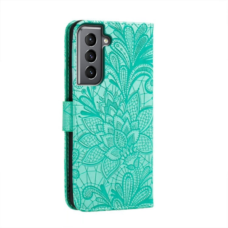 For Samsung Galaxy S21 Lace Flower Embossing Flip Leather Phone Case