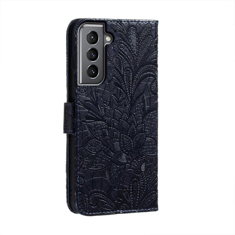 For Samsung Galaxy S21 Lace Flower Embossing Flip Leather Phone Case