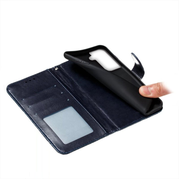 For Samsung Galaxy S21 Lace Flower Embossing Flip Leather Phone Case
