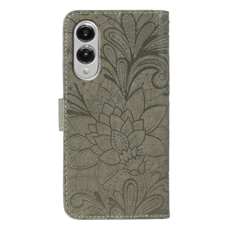 For Samsung Galaxy S25 Edge 5G Lace Flower Embossing Flip Leather Phone Case