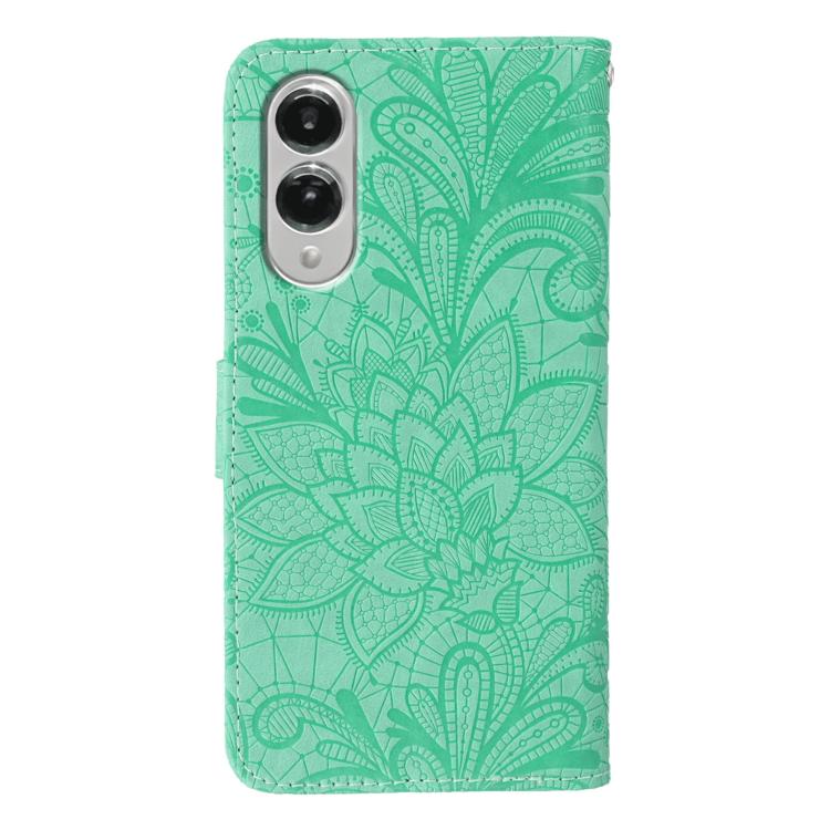 For Samsung Galaxy S25 Edge 5G Lace Flower Embossing Flip Leather Phone Case