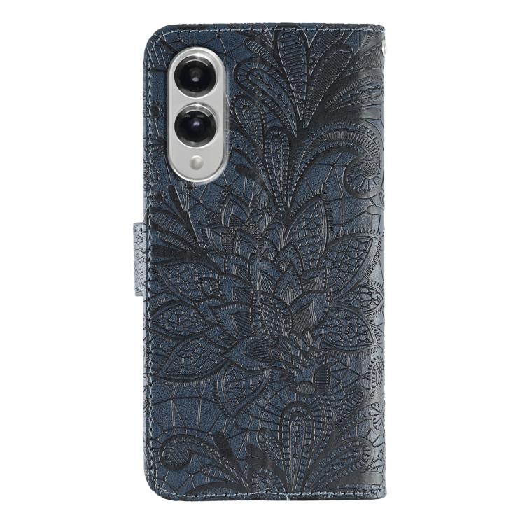 For Samsung Galaxy S25 Edge 5G Lace Flower Embossing Flip Leather Phone Case