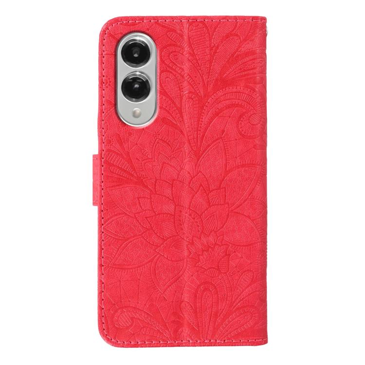 For Samsung Galaxy S25 Edge 5G Lace Flower Embossing Flip Leather Phone Case