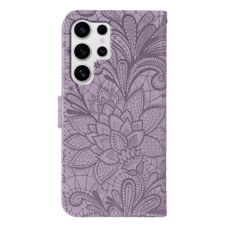 For Samsung Galaxy S25 Ultra 5G Lace Flower Embossing Flip Leather Phone Case